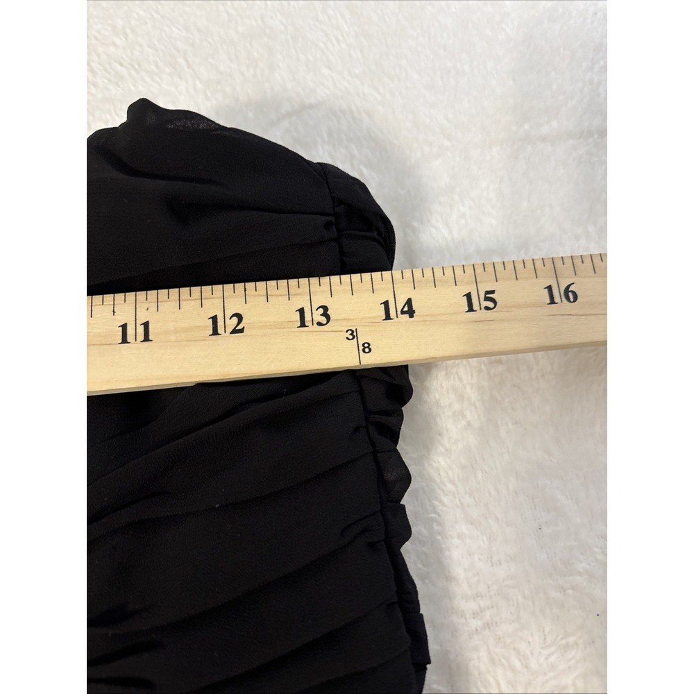 H&M Black Strapless Ruched Cocktail Dress Women's Size 8 Sweetheart Neck - Picture 4 of 8